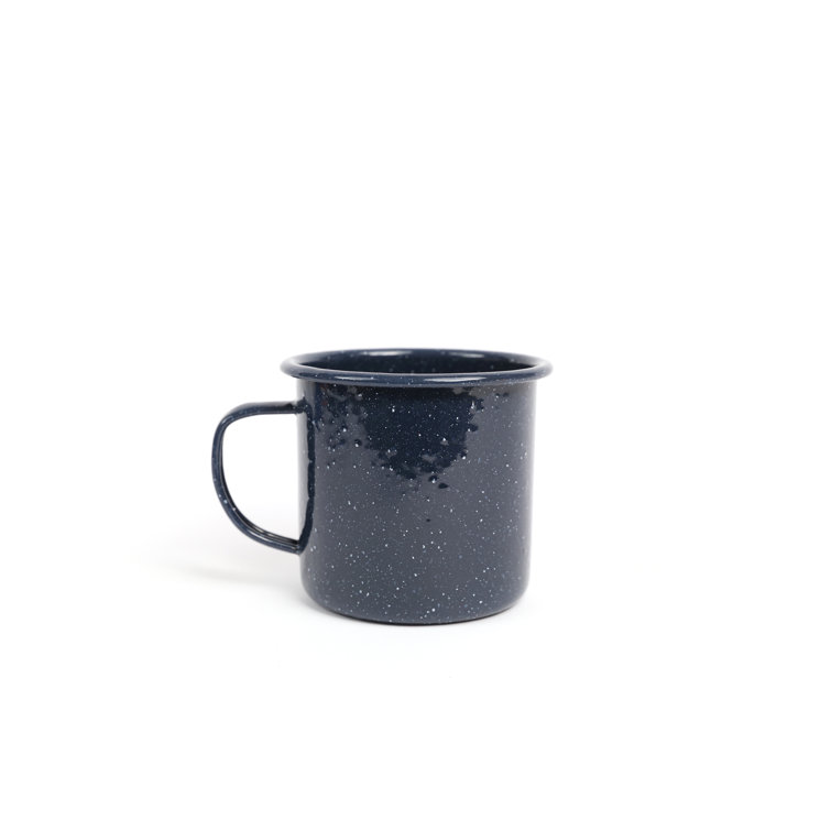 Navy Speckle Hand Painted Plastic Mug Set, 16oz