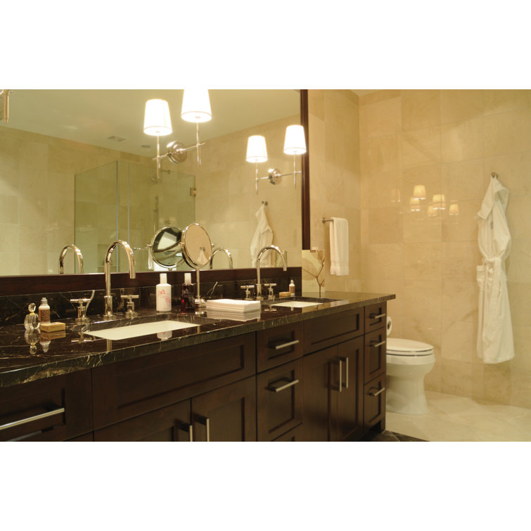 Polished Chrome Widespread Bathroom Faucet with Drain Assembly