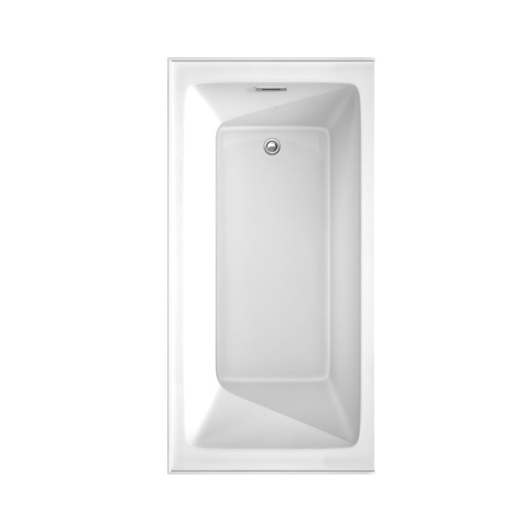 Grayley 60'' White Acrylic Alcove Soaking Bathtub