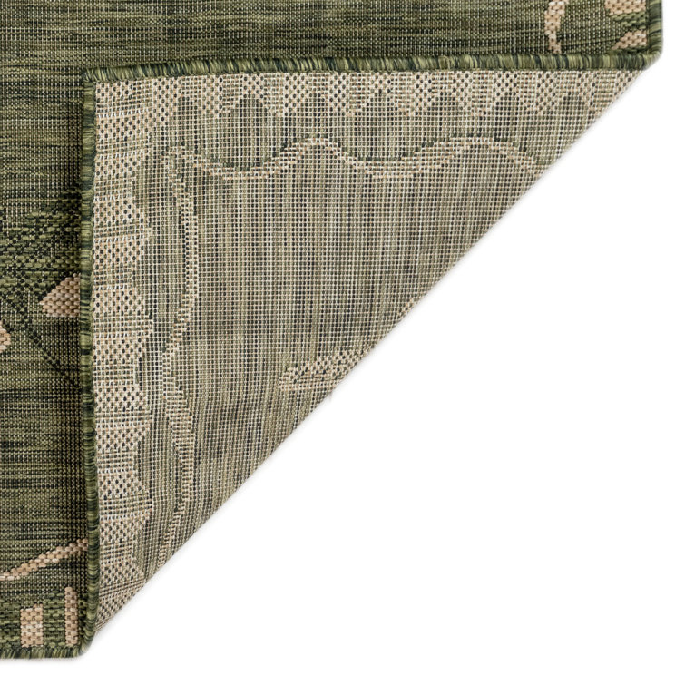Carmel Dragonfly Green Rectangular Easy-Care Outdoor Rug