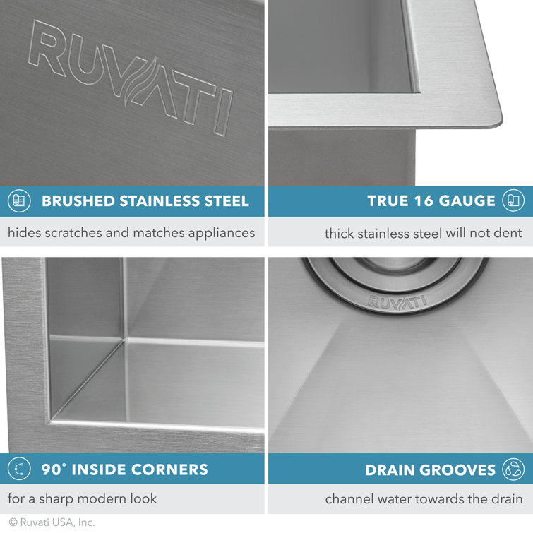Ruvati 32-inch Stainless Steel Double Bowl Undermount Kitchen Sink