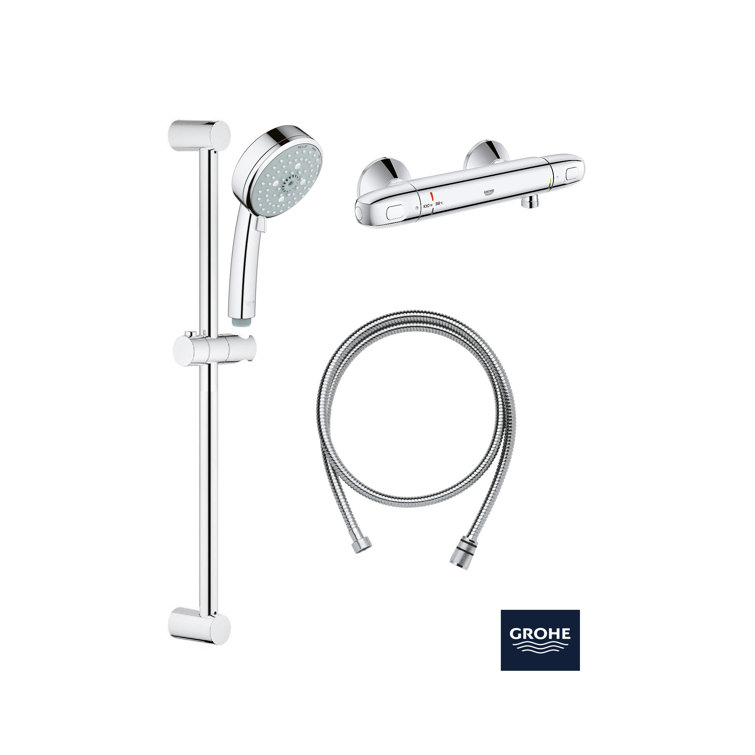 Modern Chrome Adjustable Height Shower System with Multi-Spray Options