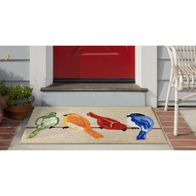 Frontporch Hand-Tufted Blue Birds Indoor/Outdoor Easy Care Rug