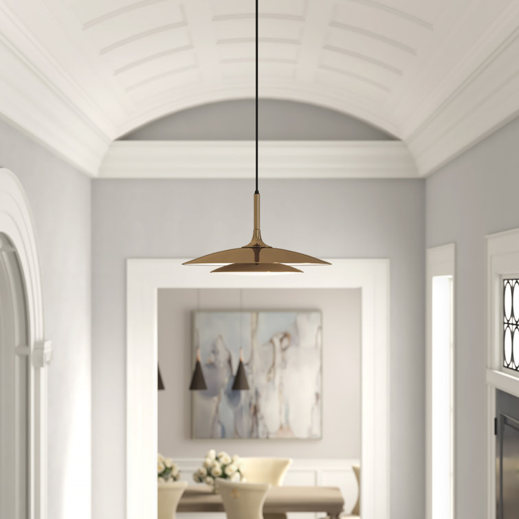 Axiom 18.5" Polished Gold Glass Indoor/Outdoor Pendant Light