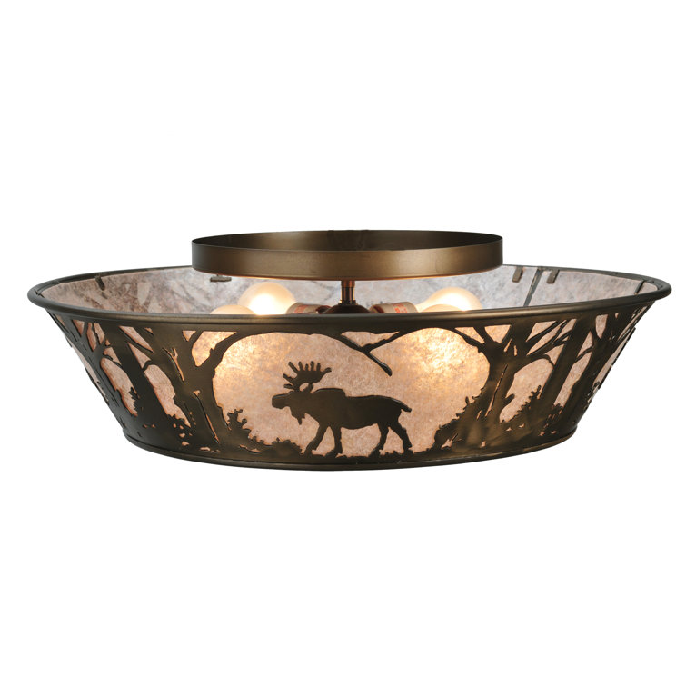 Copper Globe 4-Light Indoor/Outdoor Flush Mount