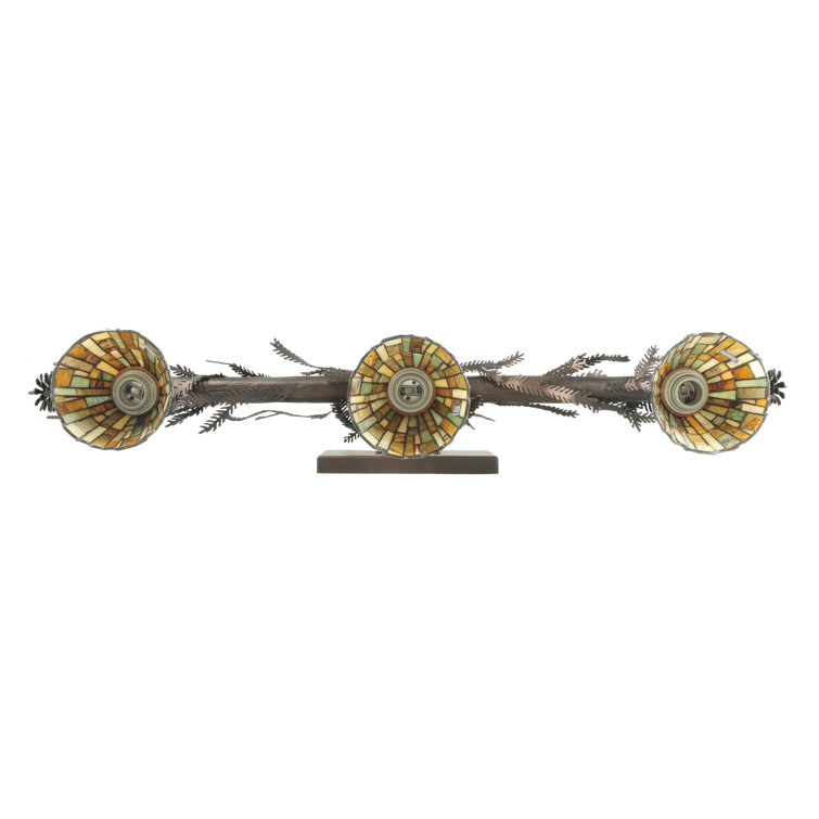 Rustic Jadestone 3-Light Vanity Fixture in Mahogany Bronze