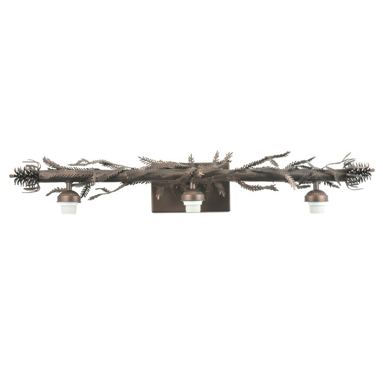 Rustic Jadestone 3-Light Vanity Fixture in Mahogany Bronze