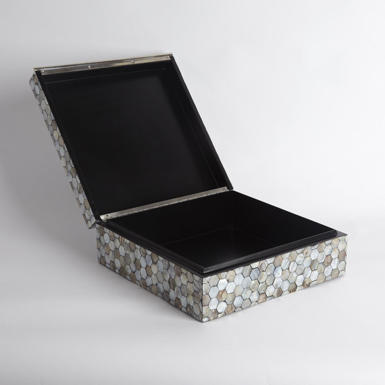 Elegant Lacquered Mother of Pearl Lidded Box