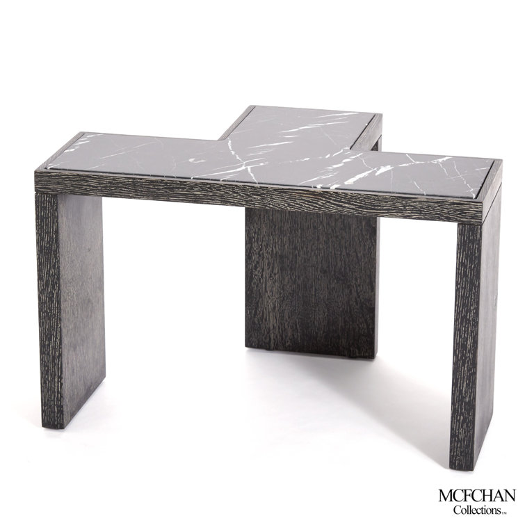 T-Rex Flex Modular Table in Black Cerused Oak and Marble