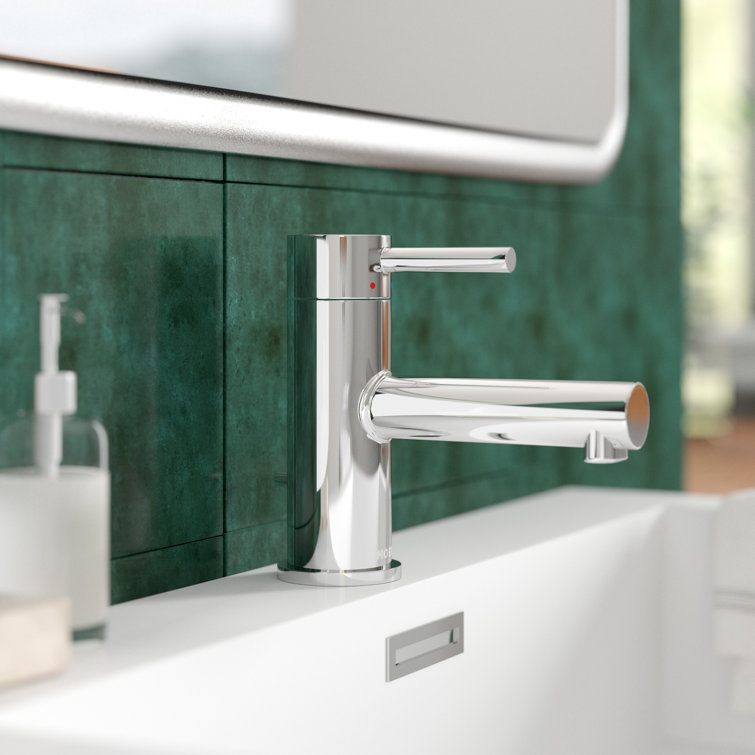 Chrome Single Handle Low Profile Bathroom Faucet