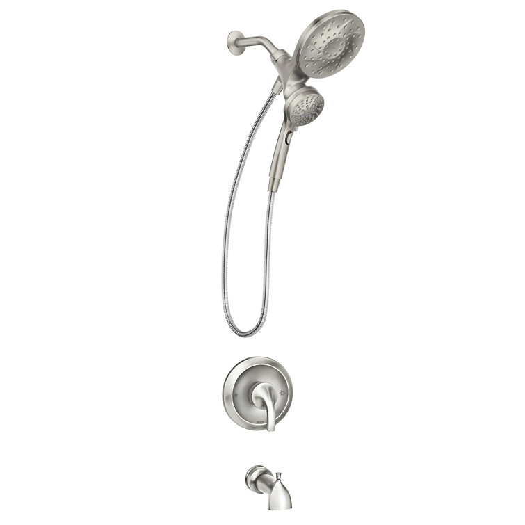 Spot Resist Brushed Nickel Dual Shower Head with Handheld