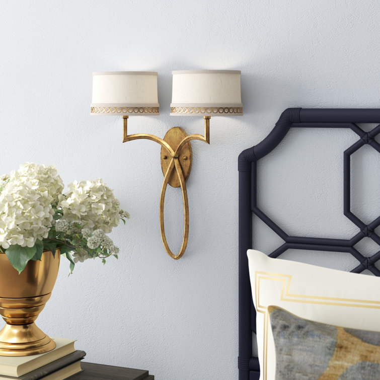 Platinized Silver Leaf Dual Shade Wall Sconce