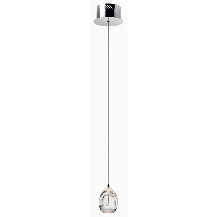Lavinia Chrome Mini Globe Pendant with Bubble Crystal
