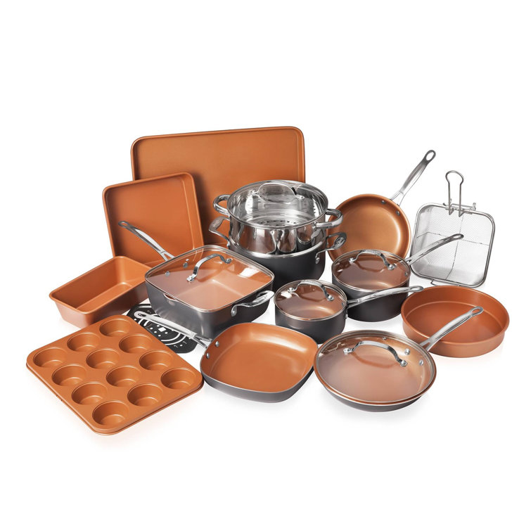 Gotham Steel 20-Piece Gray and Copper Nonstick Cookware and Bakeware Set