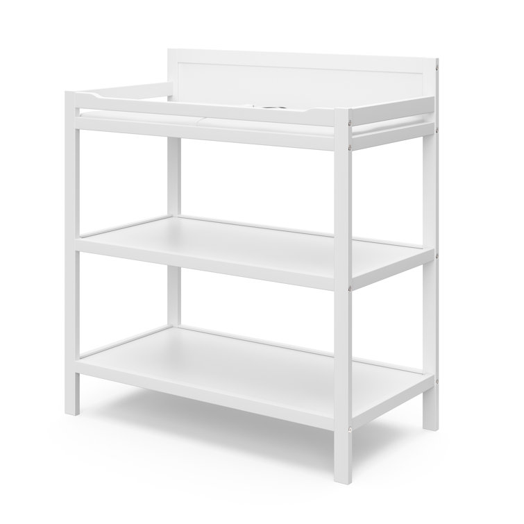 White Modern GREENGUARD Certified Changing Table with Drawers