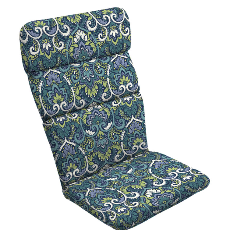 Sapphire Aurora Blue Damask Outdoor Adirondack Chair Cushion