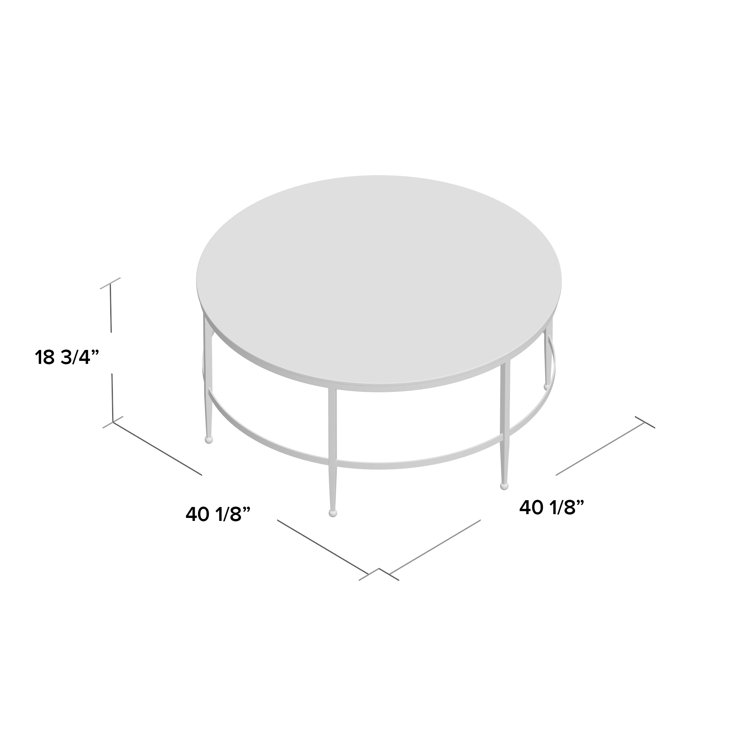 Edmund Round Gold Metal and Glass Cocktail Table