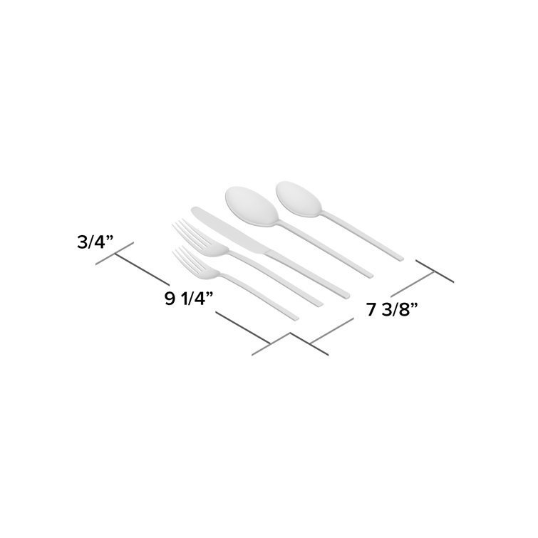 New Wave 64-Piece Stainless Steel Flatware Set with Curved Handles
