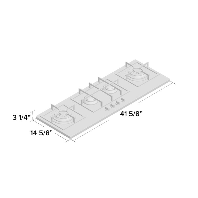 Summit 43'' Black Tempered Glass 4-Burner Gas Cooktop