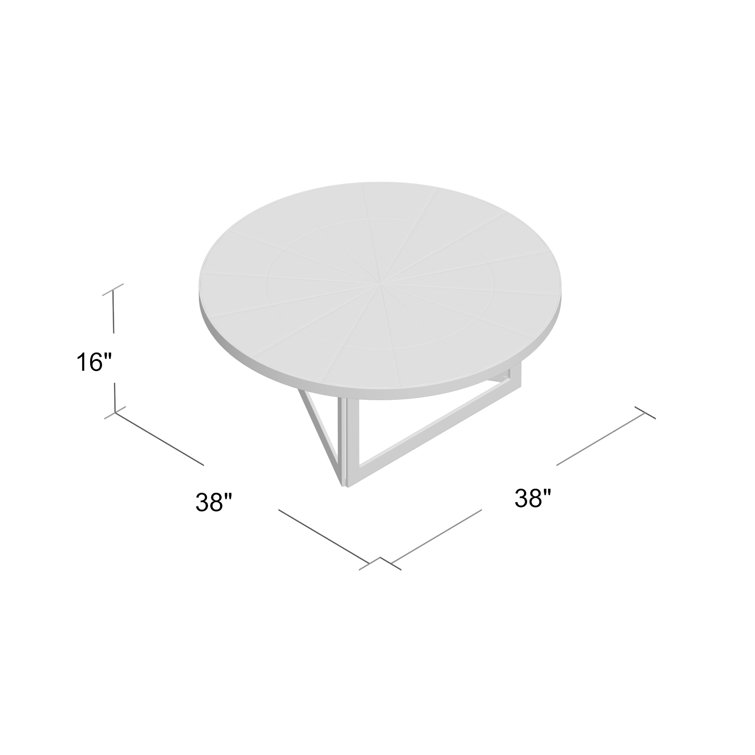 Gray Round Wood and Metal Coffee Table (38")