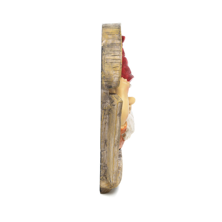 Whimsical Resin Knothole Gnome Tree Sculpture