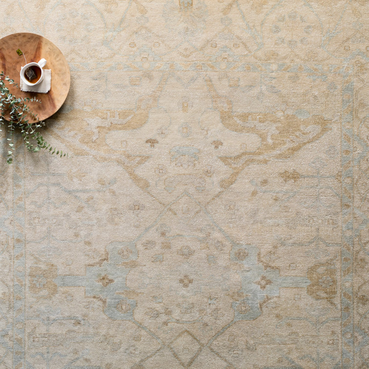 Elysian Gray Hand-Knotted Wool-Viscose Blend Rug - 9' x 13'