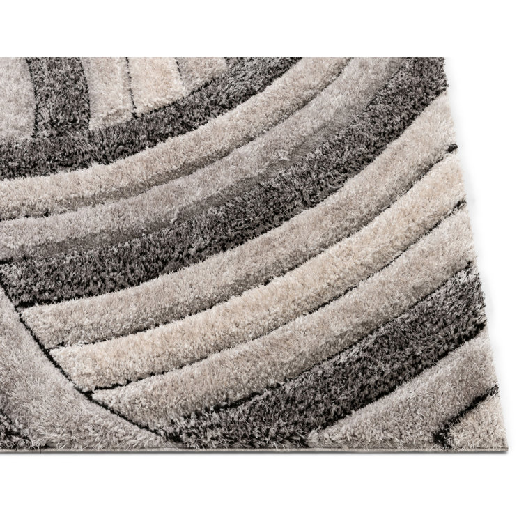 San Francisco Gray Geometric Shag Area Rug