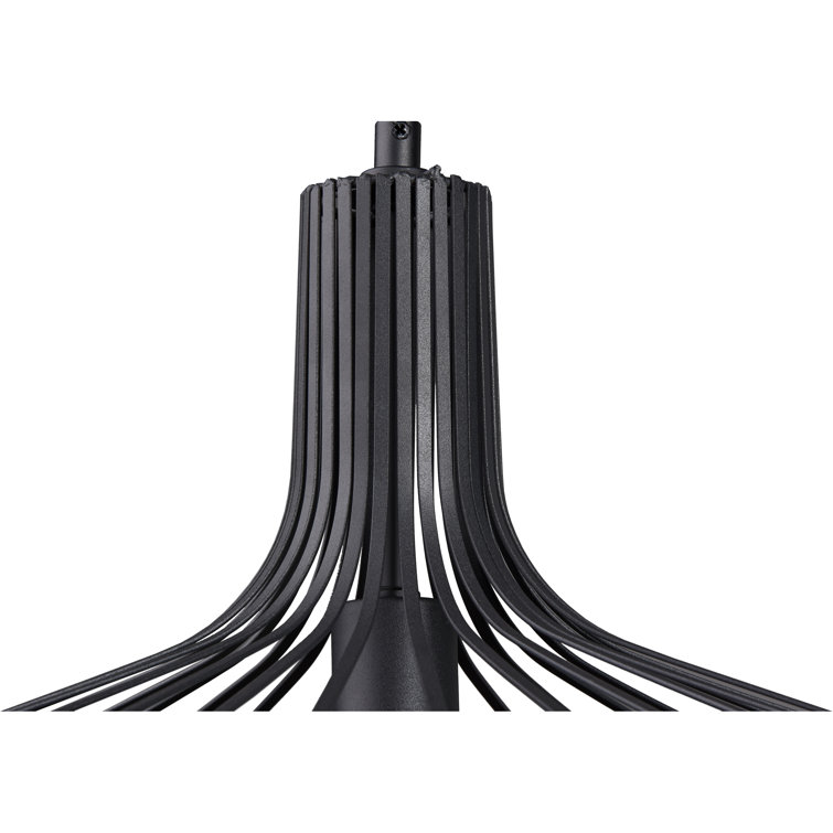 Black Geometric Iron Shaded Pendant Light Fixture
