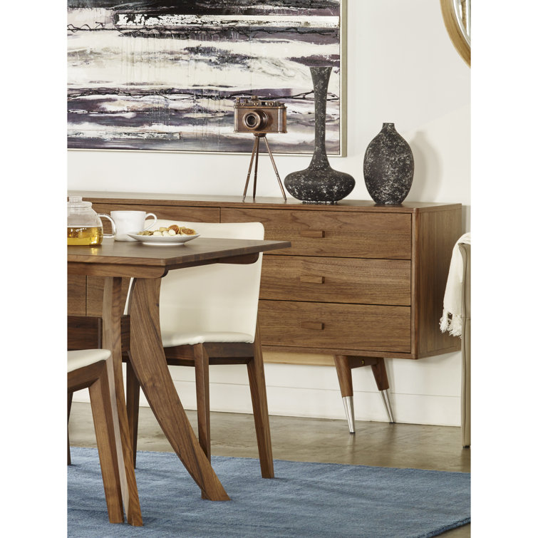 Sienna Walnut Mid-Century Modern Sideboard with Tapered Legs