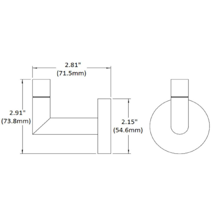 Graz Polished Chrome Modern Wall-Mounted Robe Hook
