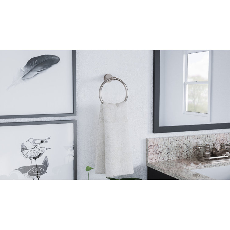 Brushed Nickel Wall Mounted Towel Ring with Zinc Base