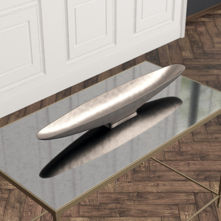 Small Silver Aluminum Gondola Tray with Textured Finish
