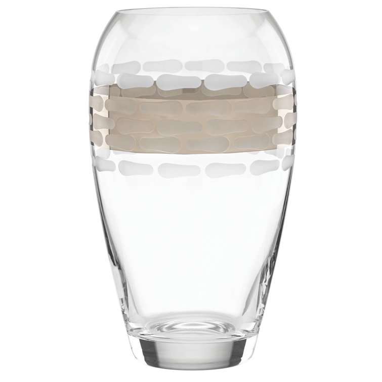 Michael Wainwright Platinum Glass Table Vase with Carved Details