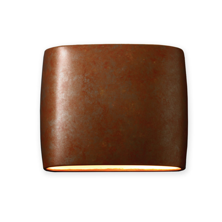Rust Patina Ceramic Outdoor Wall Light with LED Bulb