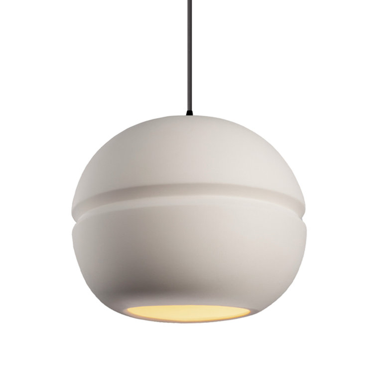 Reflecting Pool Matte Black Ceramic Globe Pendant Light