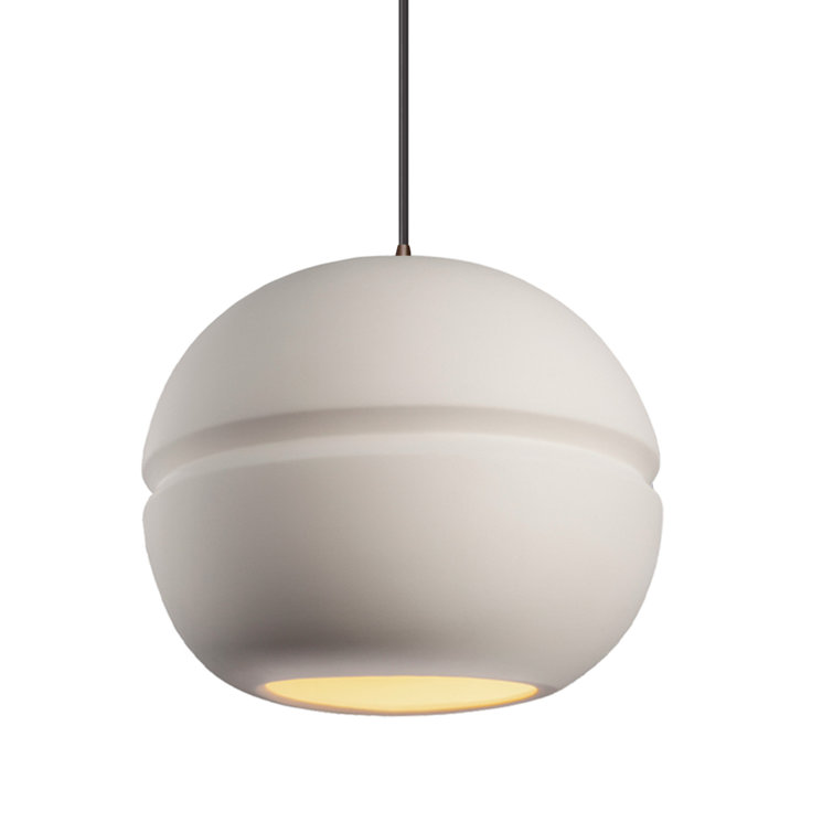 Reflecting Pool Matte Black Ceramic Globe Pendant Light
