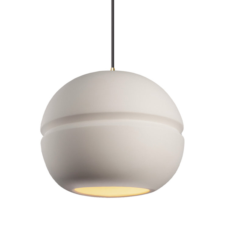 Reflecting Pool Matte Black Ceramic Globe Pendant Light