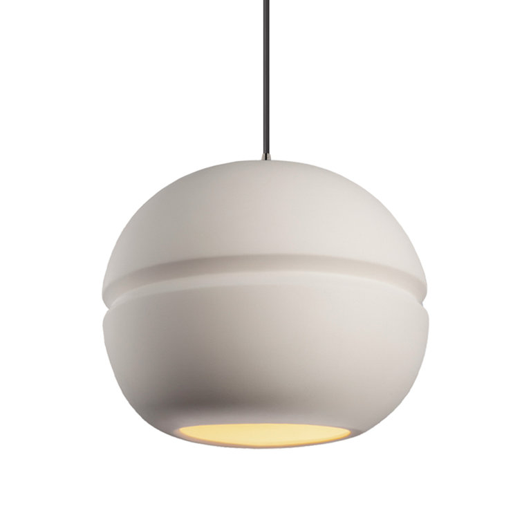 Reflecting Pool Matte Black Ceramic Globe Pendant Light