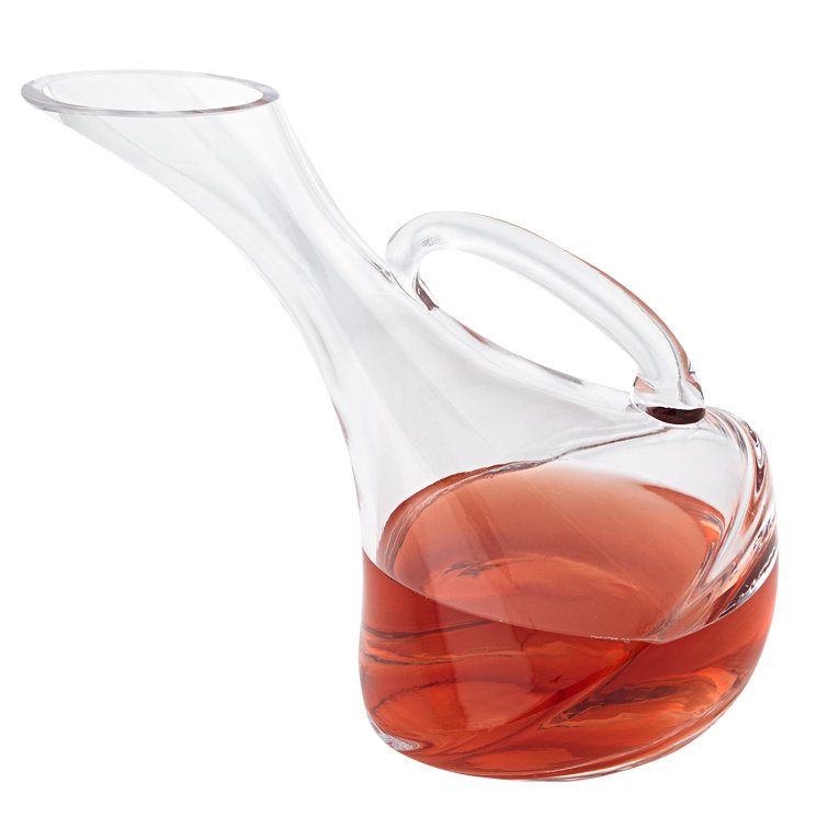 Olivia Leaning Clear Glass Wine Carafe 32-oz