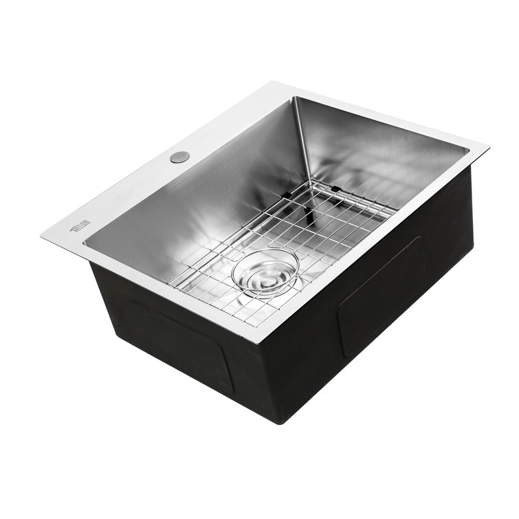 25 Inch Stainless Steel Single Bowl Drop-In Bar Sink