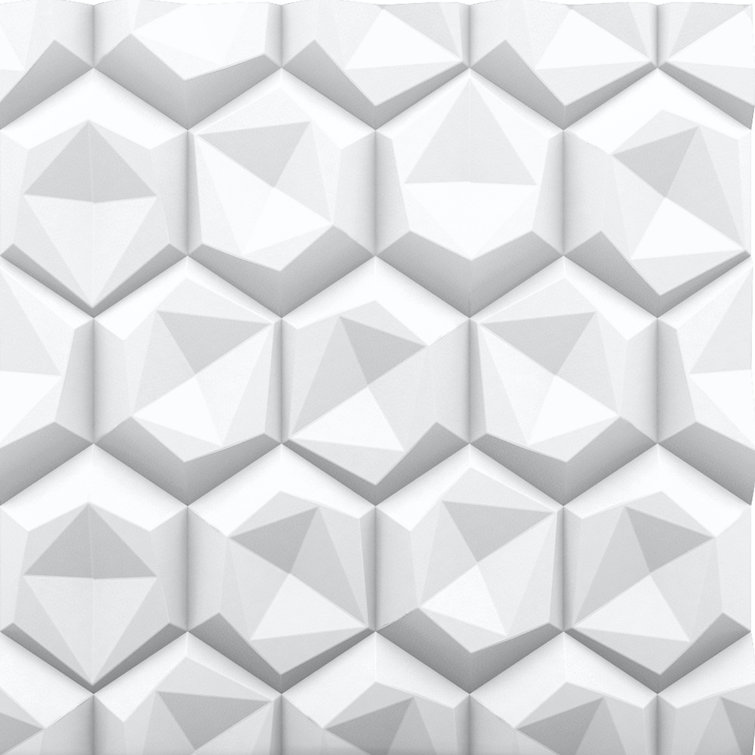 Black 24" x 24" 3D Geometric Wall Panels