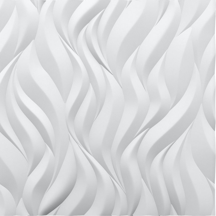 White 24" x 24" 3D Textured Geometric Wall Panels
