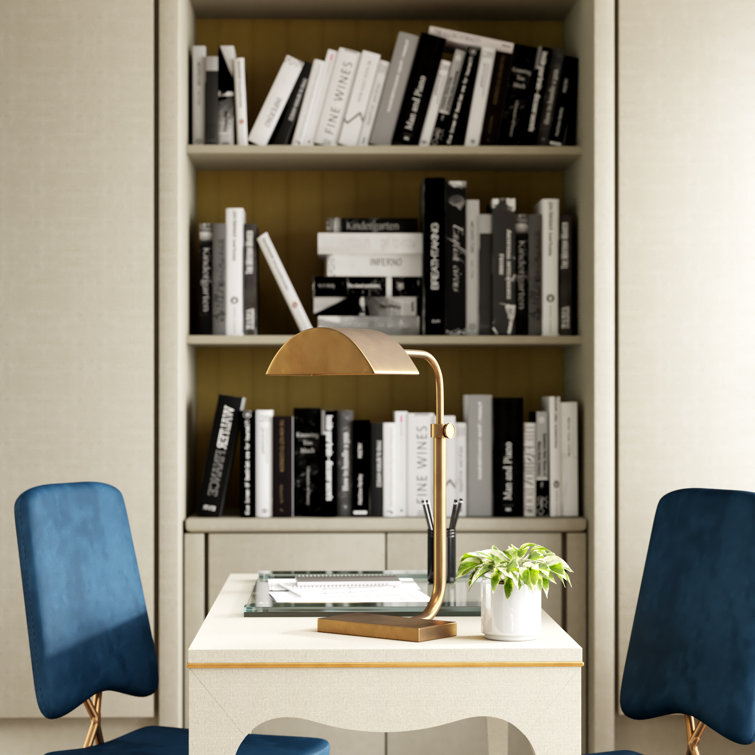 Koleman Adjustable Aged Brass Metal Desk Lamp