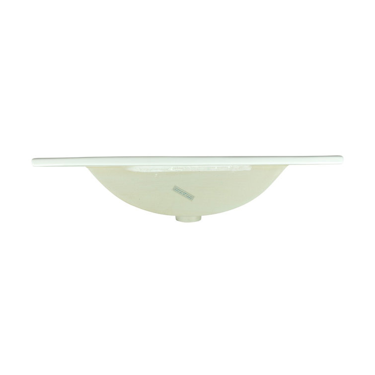 Luke 24" White Ceramic Drop-In Bathroom Sink Pack of 3