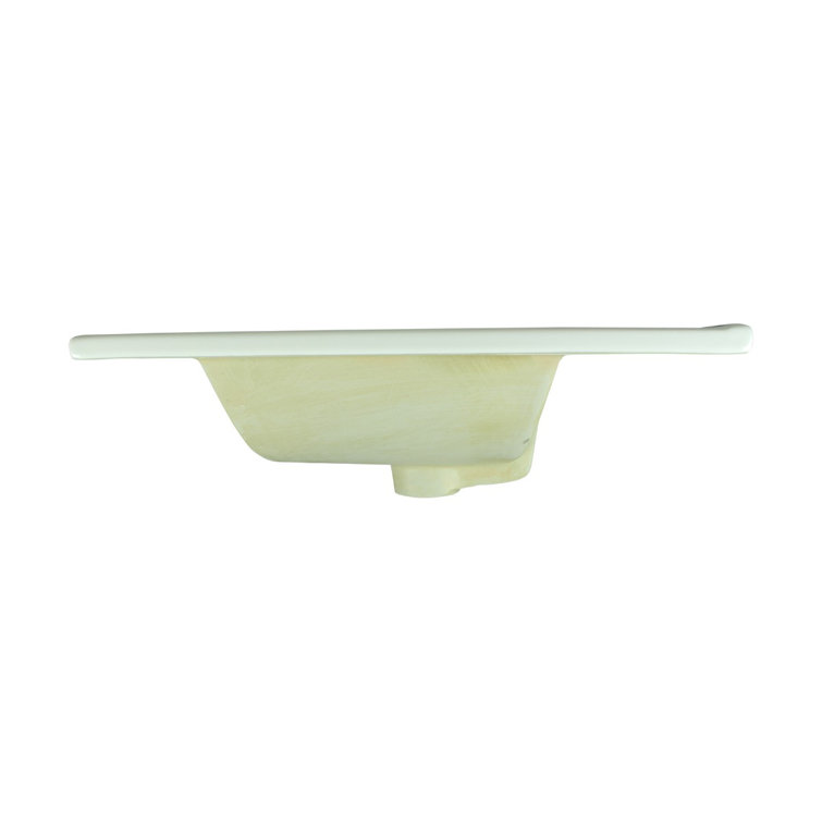 Luke 24" White Ceramic Drop-In Bathroom Sink Pack of 3