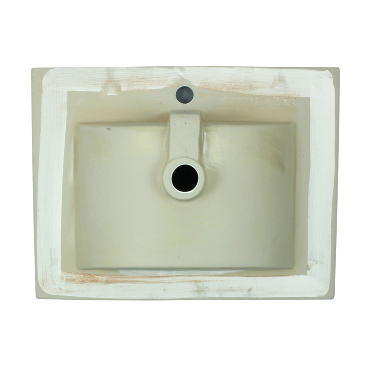 Luke 24" White Ceramic Drop-In Bathroom Sink Pack of 3