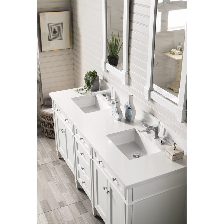 Smokey Celadon Green Double Vanity with Quartz Top