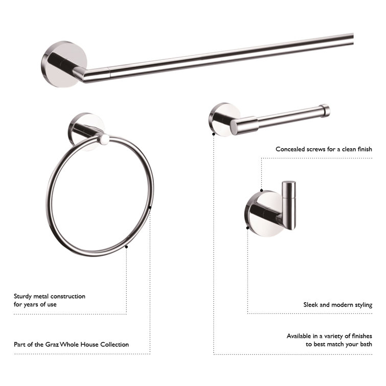 Satin Nickel 4-Piece Bathroom Hardware Accessory Kit