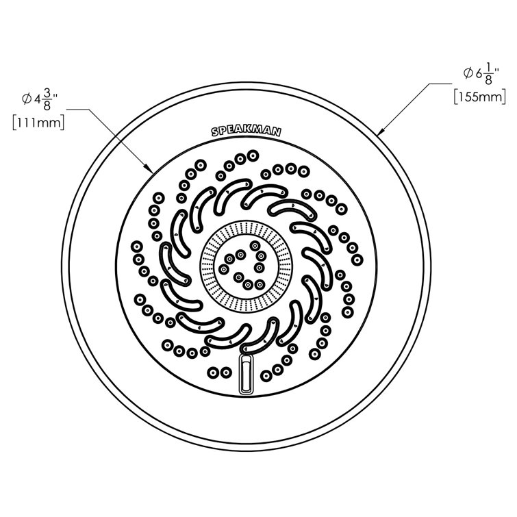 Polished Chrome Multi-Function Round Shower Head with 5 Spray Patterns