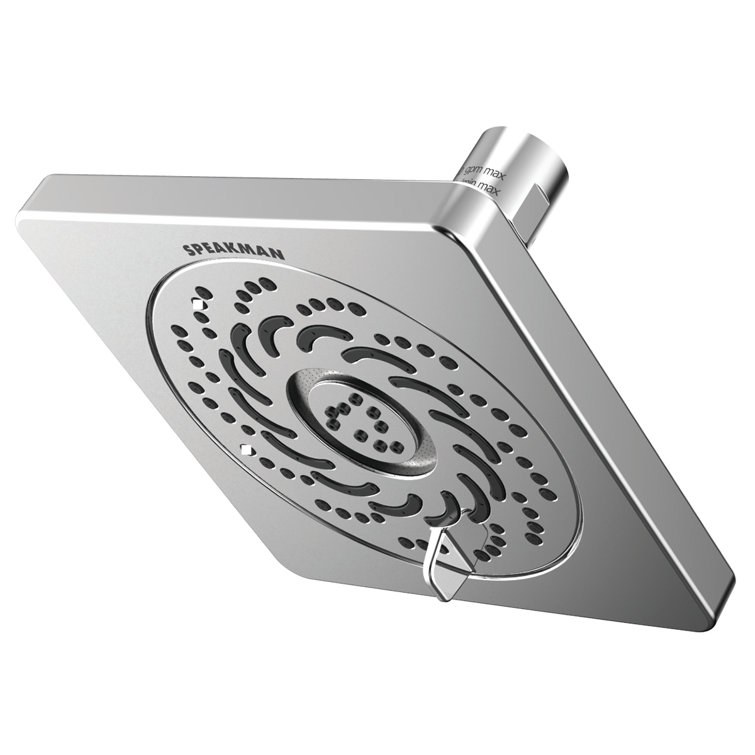 Polished Chrome Square Multifunction Wall Mounted Shower Head